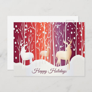 Cartão Postal Cartão-postal Reindeer Snowy