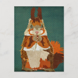 Cartão Postal Cartão-postal retrô âmbar Squirrel