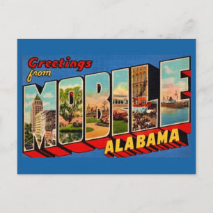 Cartão Postal Cartão-postal Retro de Mobile Alabama
