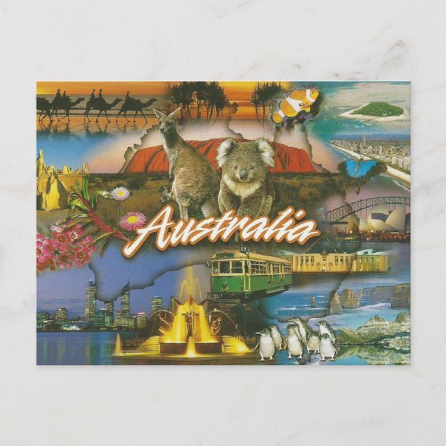 Cartão Postal Cartão-postal Retro Turístico da Austrália | Viage (Frente)