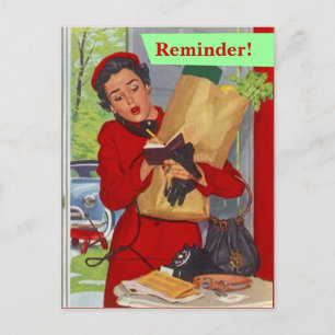 Cartão Postal Cartão-postal Retroativo PC Lembrete de Compromis