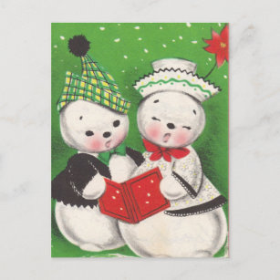 Cartão Postal Cartão-postal Retroativo Snowman