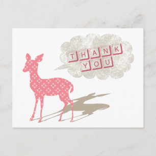 Cartão Postal Cartão-postal Rosa Bambi Obrigado