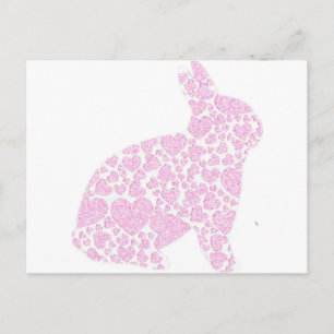 Cartão Postal Cartão-postal Rosa Bunny