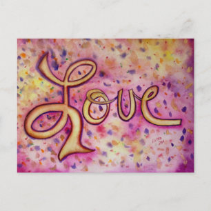 Cartão Postal Cartão-postal rosa com amor