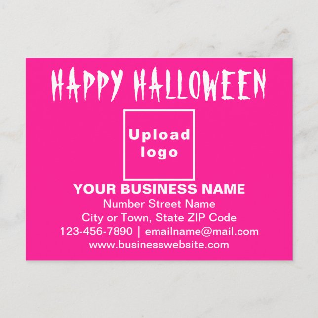 Cartão Postal Cartão-postal rosa para o Dia das Bruxas de Negóci (Frente)