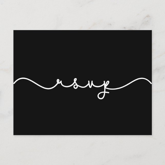 Cartão Postal Cartão-postal RSVP de casamento de fonte simples (Frente)