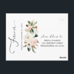 Cartão Postal Cartão-postal RSVP de Casamento de Magnolia Cotton<br><div class="desc">Personalize facilmente este belo cartão postal da RSVP de casamento com as suas informações de casamento. Seus hóspedes podem fazer suas seleções e rapidamente deixar isso no correio!</div>