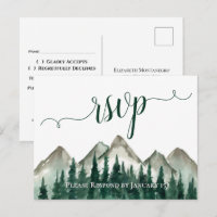 Cartão-postal RSVP de Casamento de Montanhas Water