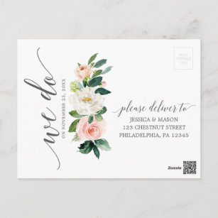 Cartão Postal Cartão-postal RSVP de Casamento Floral de Blooms B