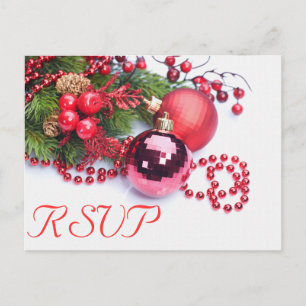 Cartão Postal Cartão-postal RSVP de Casamento no inverno Natal F