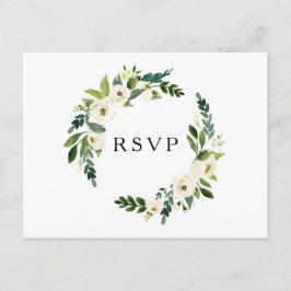 Cartão Postal Cartão-postal RSVP de Casamento Verde de Roses Bra