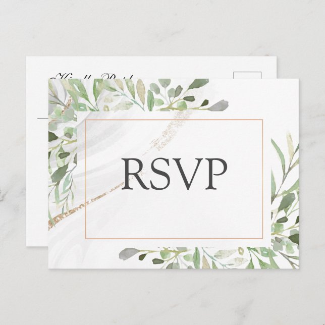 Cartão Postal Cartão-postal RSVP de Escolha de Farinha de Aquare (Frente/Verso)