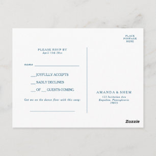 Cartão Postal Cartão-postal RSVP de Solicitação de Música Aq