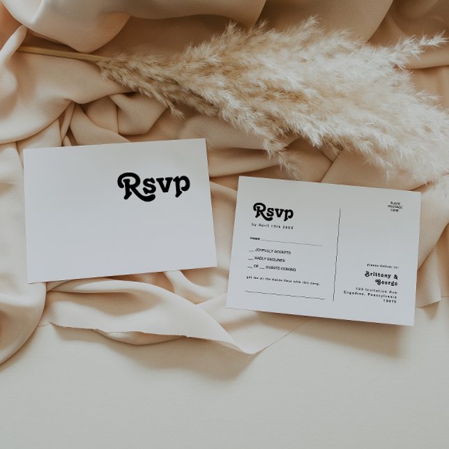 Cartão Postal Cartão-postal RSVP de Solicitação de Música Retroa (Criador carregado)