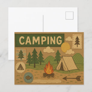 Cartão Postal Cartão-postal Rustic Camping Adventure