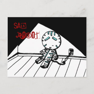 Cartão Postal Cartão-postal Sad Robot