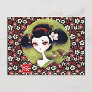 Cartão Postal Cartão-postal Sakura Girl