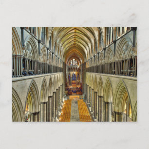 Cartão Postal Cartão-postal Salisbury Catedral Interior