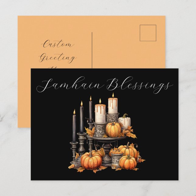 Cartão Postal Cartão-postal Samhain Blessings (Frente/Verso)