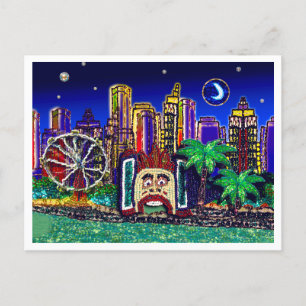 Cartão Postal Cartão-postal Sequin Art Luna Moon Sydney Austráli