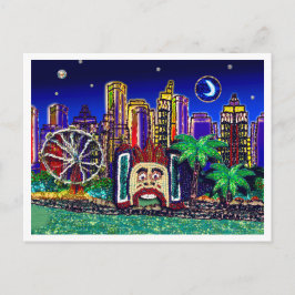 Cartão Postal Cartão-postal Sequin Art Luna Moon Sydney Austráli