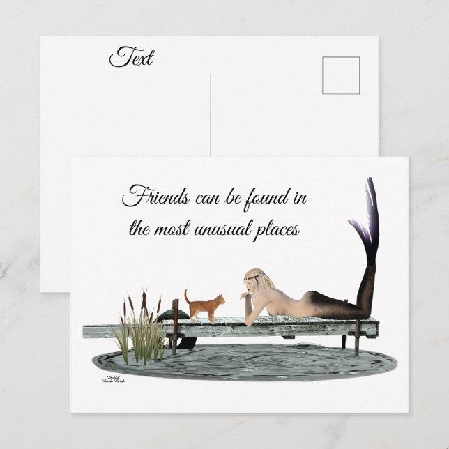 Cartão Postal Cartão-postal Sereia no Boat Dock (Frente/Verso)