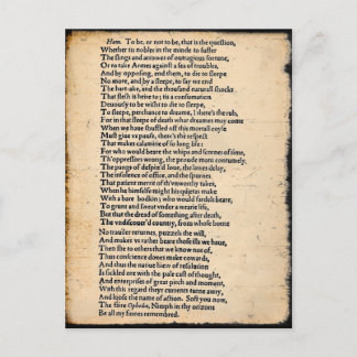 Cartão Postal Cartão-postal Shakespeare Hamlet Soliloquy