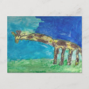 Cartão Postal Cartão-postal Shy Giraffe