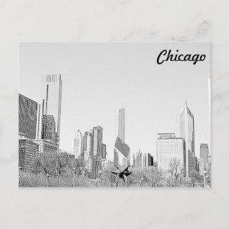 Cartão Postal Cartão-postal Skyline Chicago Stencil