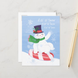 Cartão Postal Cartão-postal Snowman e Peppermint
