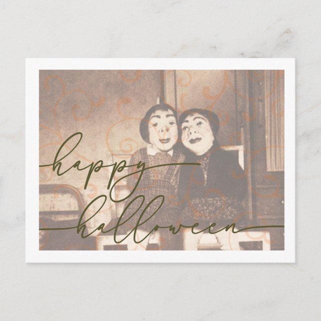 Cartão Postal Cartão-postal Spooky Halloween Modelo (Frente)
