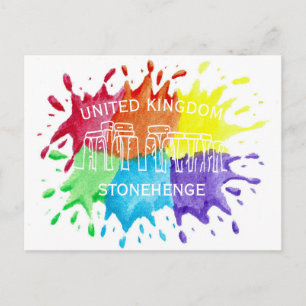 Cartão Postal Cartão-postal Stonehenge Paint Splashes