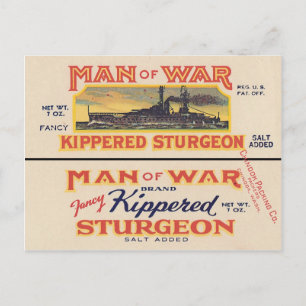 Cartão Postal Cartão-postal Sturgeon Can Label