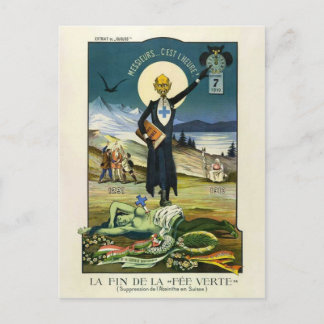 Cartão Postal Cartão-postal suíço Absinthe Ban