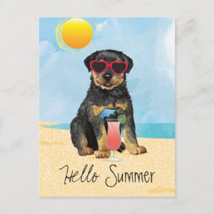 Cartão Postal Cartão-postal Summer Rottweiler