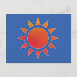 Cartão Postal Cartão-postal Sun Laranja Vermelho