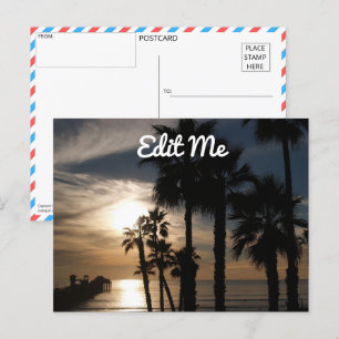 Cartão Postal Cartão-postal Sunset Personalizável
