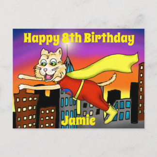 Cartão Postal Cartão-postal Super Hero Cat