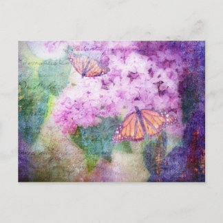 Cartão Postal Cartão-postal Texturizado Lilacs e Borboletas
