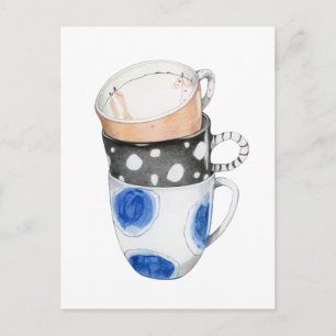Cartão Postal Cartão-postal Três Mugs
