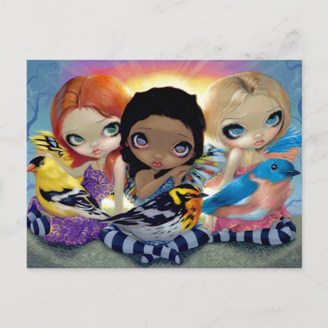 Cartão Postal Cartão-postal "Três Pequenas Aves" (Frente)