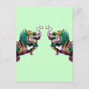 Cartão Postal Cartão-postal Twin Dragon