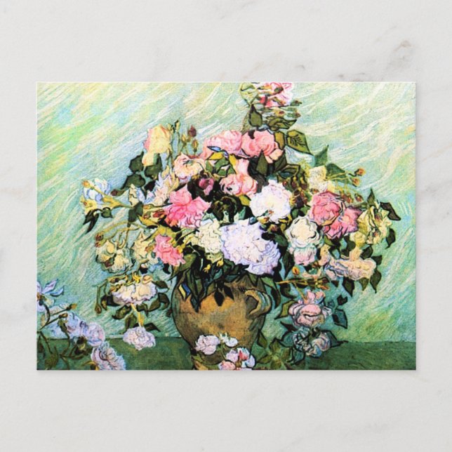 Cartão Postal Cartão-postal Van Gogh Pink Roses (Frente)