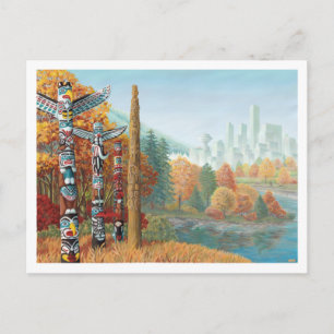 Cartão Postal Cartão-postal Vancouver Totem Pole Painti
