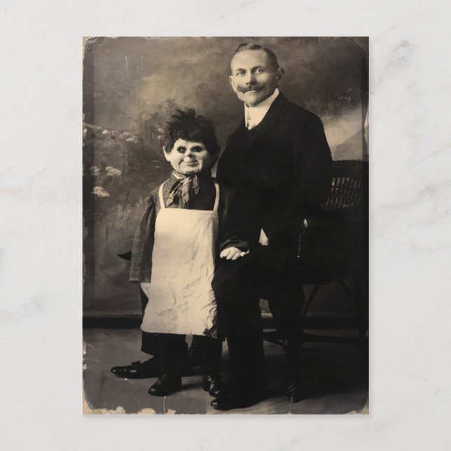 Cartão Postal Cartão-postal Velho Creepto Ventriloquista (Frente)