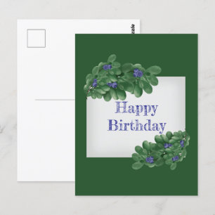 Cartão Postal Cartão-postal Verde com Arelas Blueberry