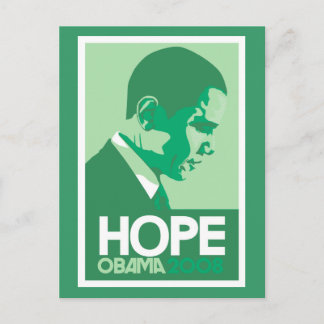Cartão Postal Cartão-postal Verde Obama Hope
