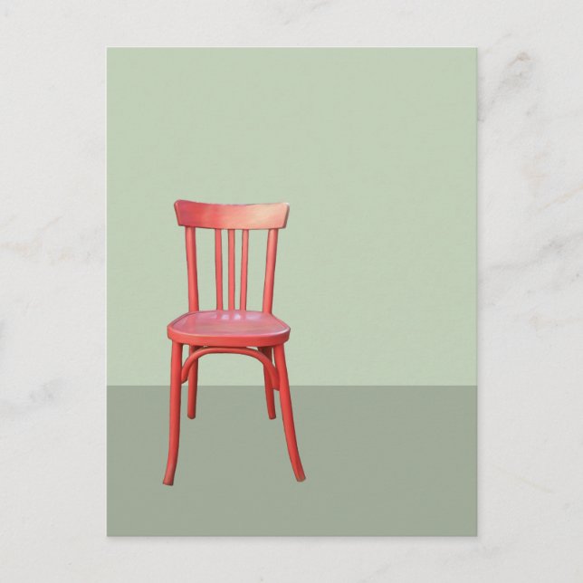 Cartão Postal Cartão-postal verde para Cadeira Vermelha (Frente)