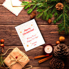 Cartão Postal Cartão-postal vermelho branco de confete de Natal